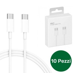 10 x Cavo dati compatibile Type-C/Type-C (Blister - Bianco)