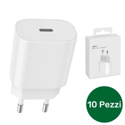 10 x Caricabatterie compatibile 20W Type-C (Blister - Bianco)